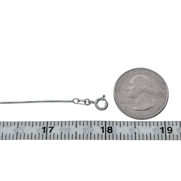 Vintage PC Sterling Silver 925 0.9mm Box Chain Necklace 18" - Picture 2 of 3